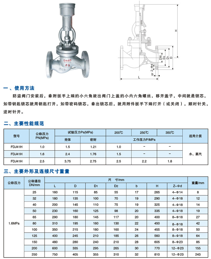 防盗截止阀